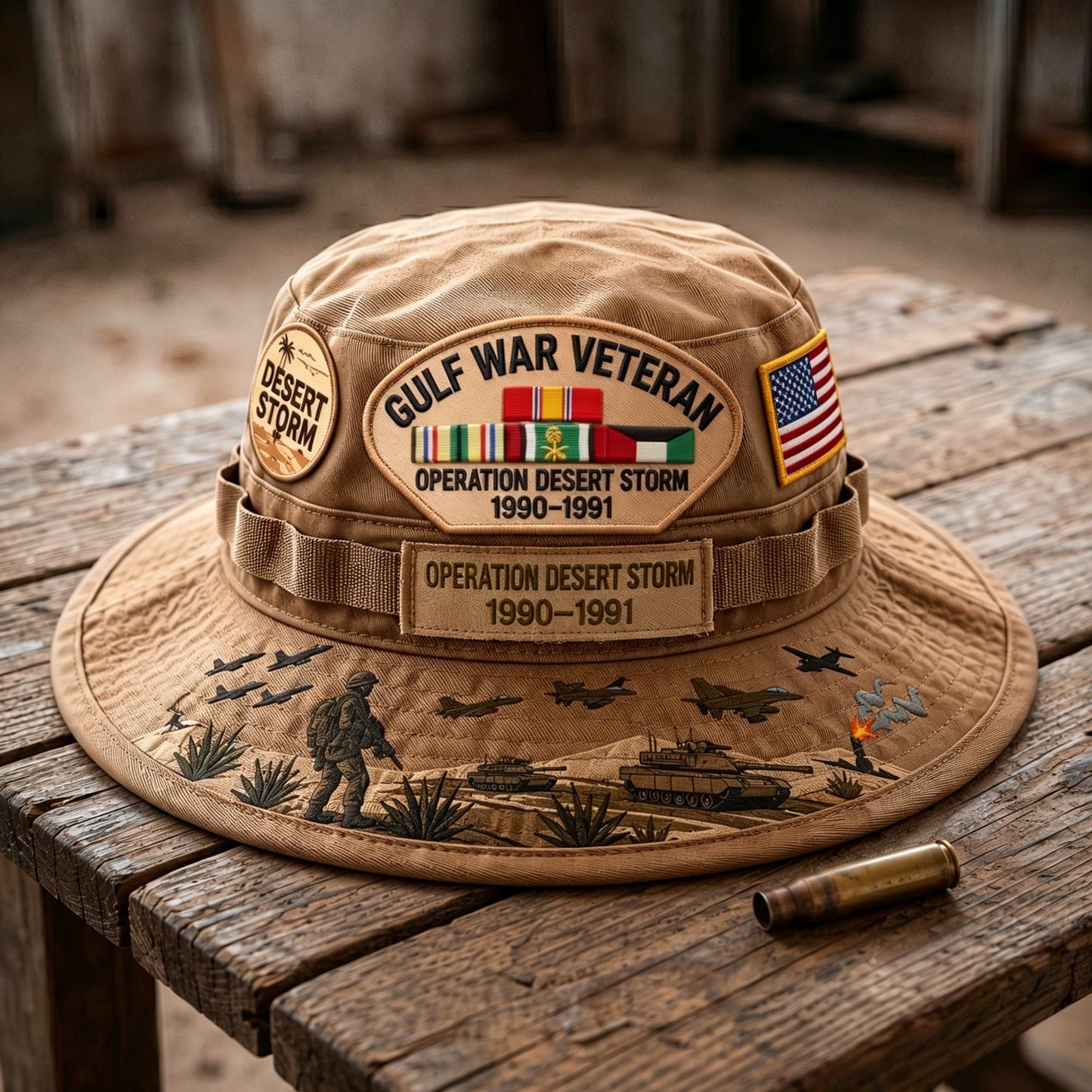 Gulf War Veteran Desert Storm Tribute Boonie Hat