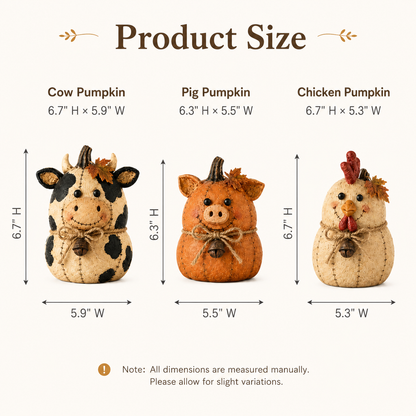 Rustic Farm Pumpkin Friends Decor Set