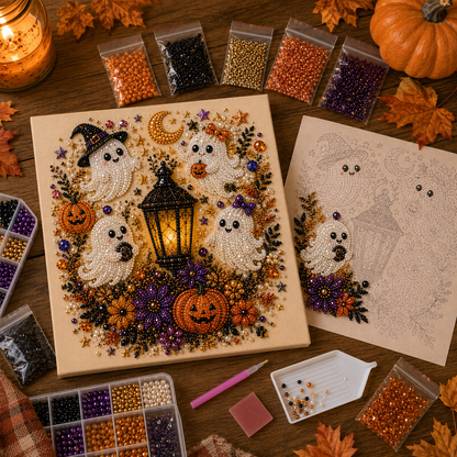 Halloween Pearl Art DIY Kit – Turn Tiny Pearls into Spooky-Cute Magic （BUY 2 FREE SHIPPING)