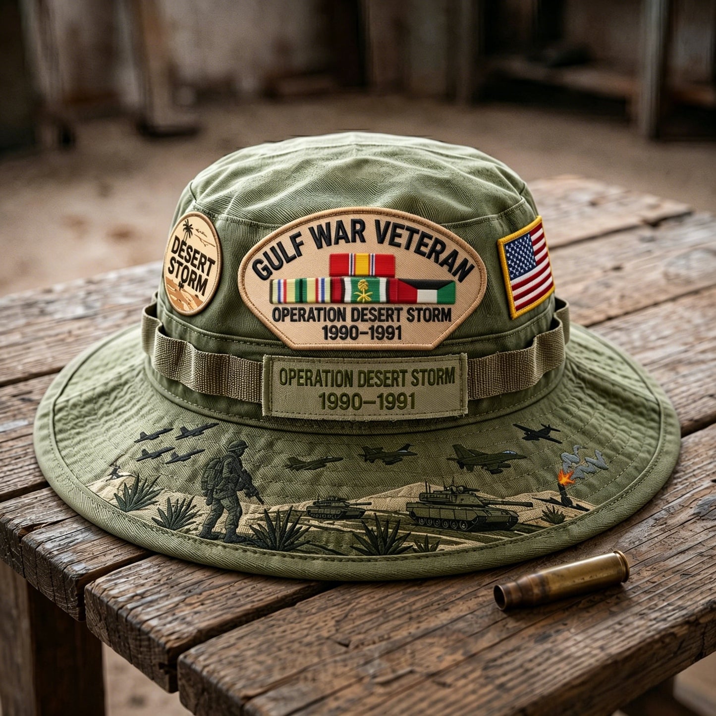 Gulf War Veteran Desert Storm Tribute Boonie Hat