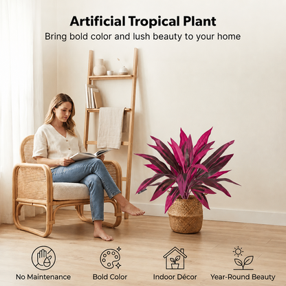 Artificial Boston Fern & Dragon's Blood Tree Plants