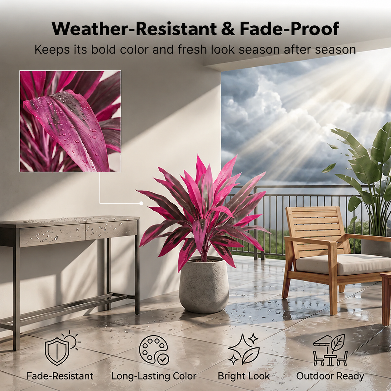 Artificial Boston Fern & Dragon's Blood Tree Plants