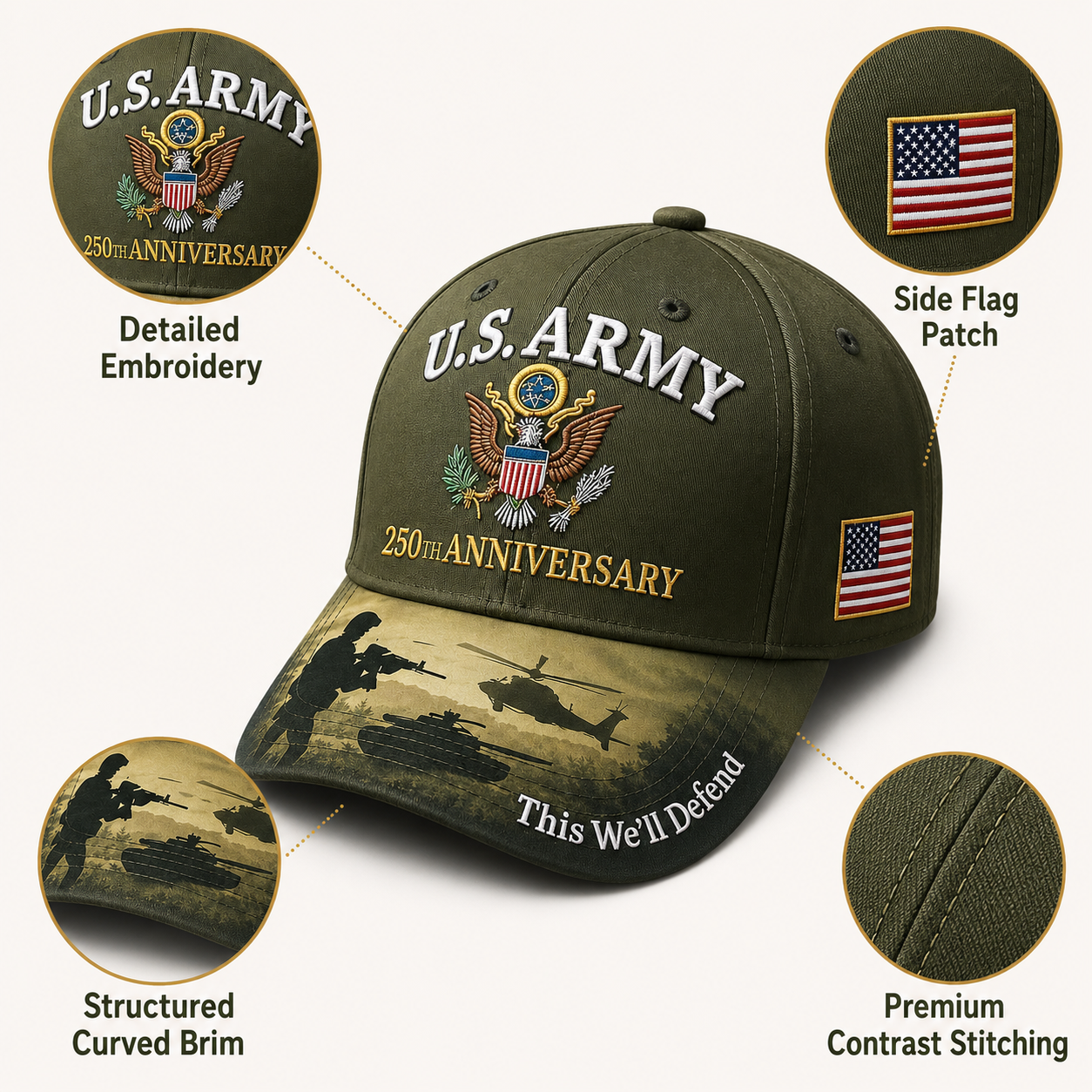 250th Anniversary Commemorative Embroidered Cap