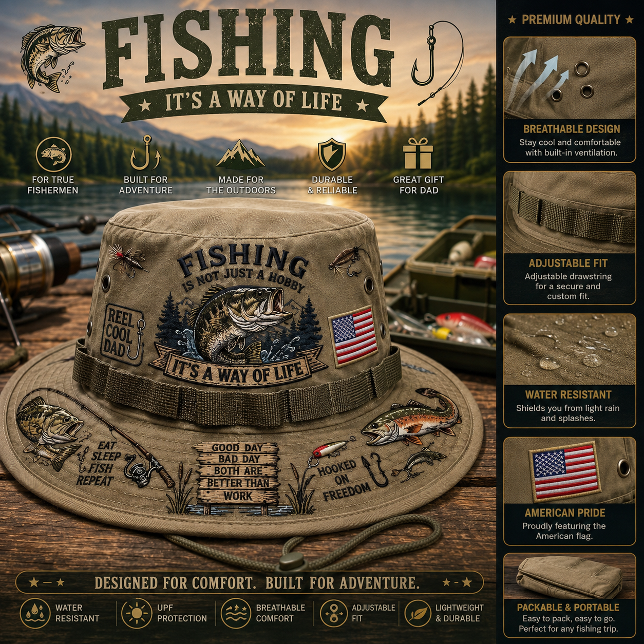 Fishing Is a Way of Life Boonie Hat