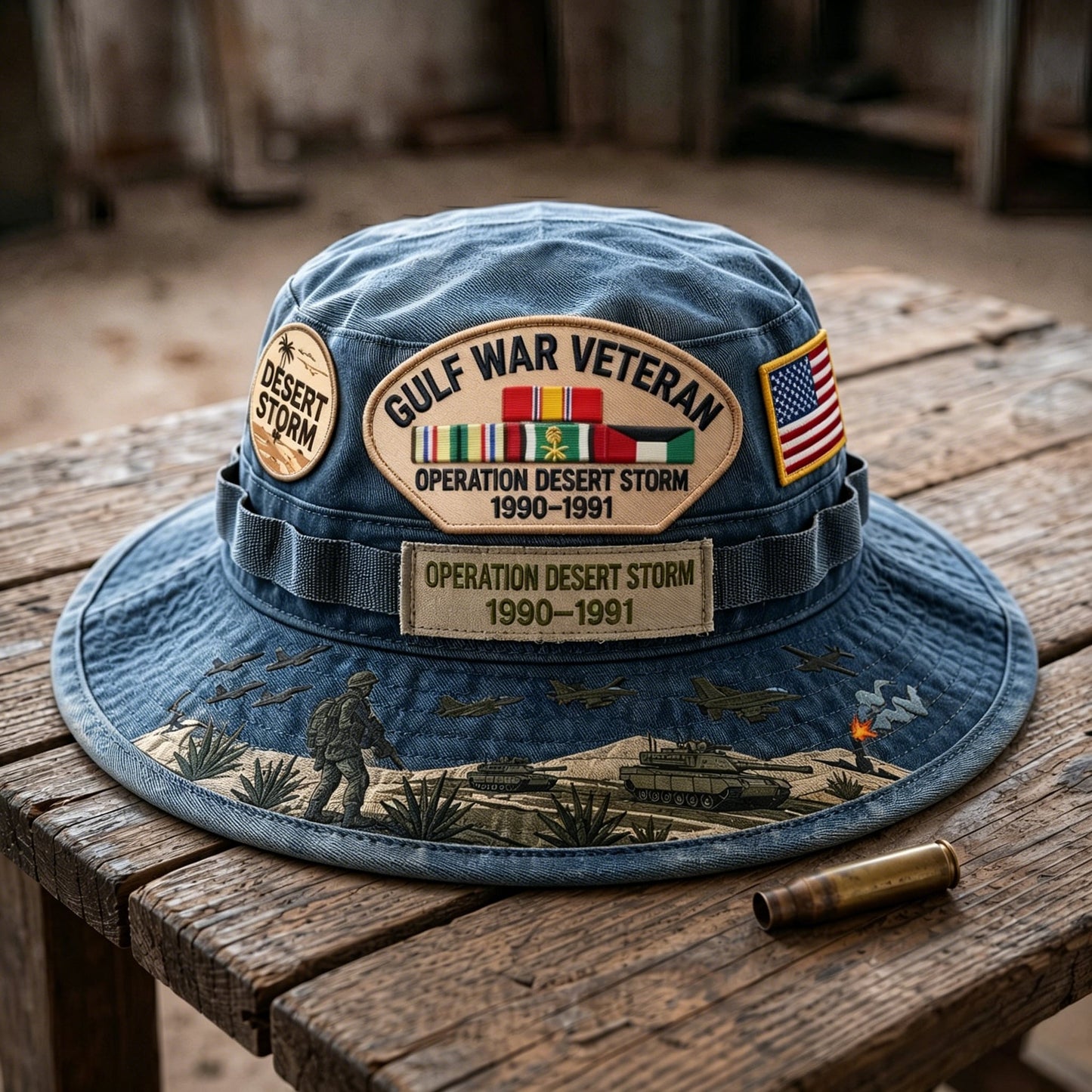 Gulf War Veteran Desert Storm Tribute Boonie Hat
