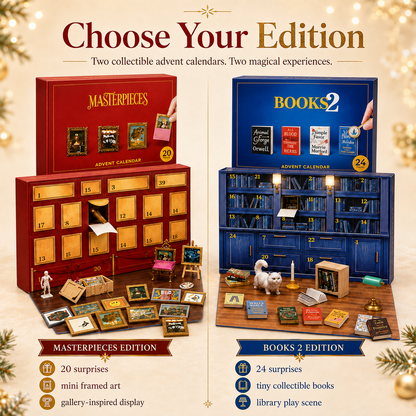 🎁 Open a Tiny Surprise Every Day – Miniature Books & Masterpieces Advent Calendar Collection