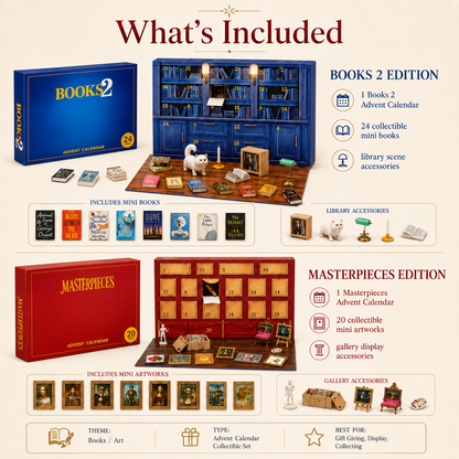 🎁 Open a Tiny Surprise Every Day – Miniature Books & Masterpieces Advent Calendar Collection