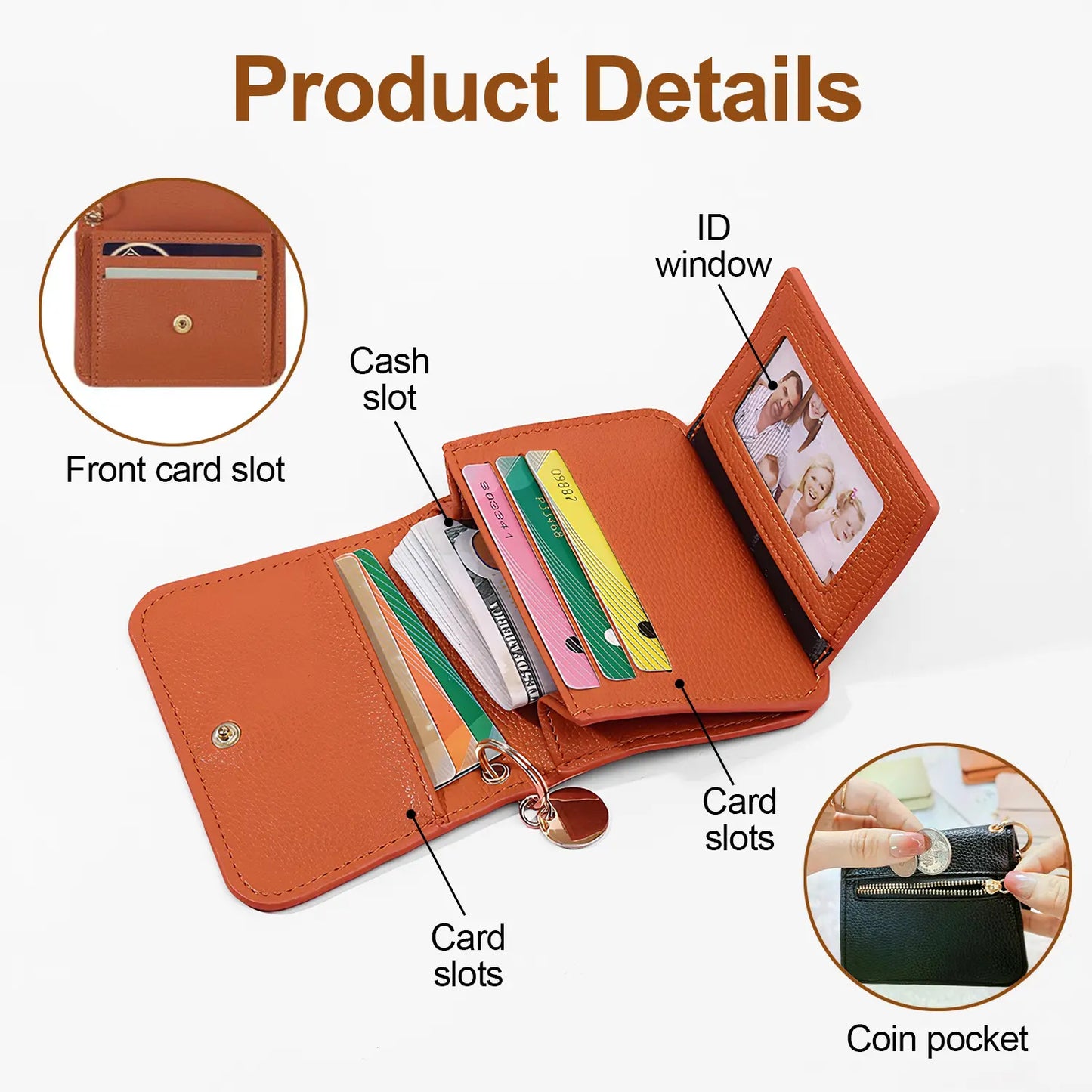 Luna Mini Wallet | Elegant Slim Card Holder With Coin Pocket