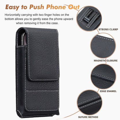Waist Belt Cell Phone Pouch 📱 Multi-Pocket Leather Phone Case with Card Holder