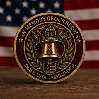 FDNY 343 Heroes Memorial Challenge Coin