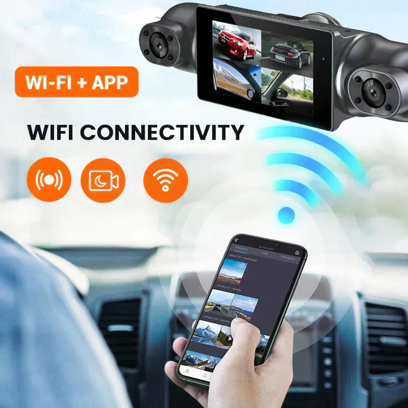 Protect Yourself with Video Evidence  4-Lens Dash Cam with Front, Rear & Side Coverage